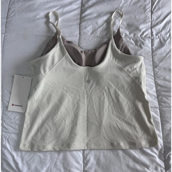 New Lululemon Size 14 Align Waist Length Cami Tank C/D Built In Bra Light Ivory - Picture 8 of 12